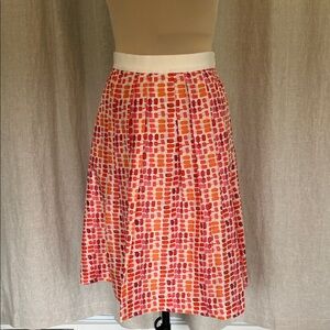 Thomas Pink Vibrant Orange and Red Midi Skirt